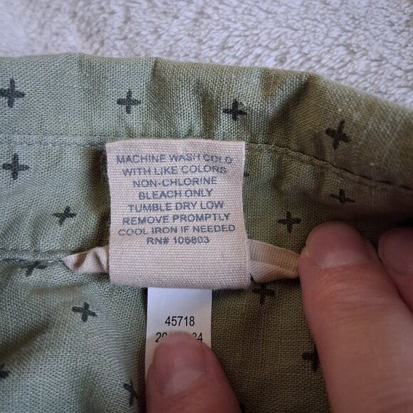Duluth Trading Co. Women's Small Dark Sage Green Printed Artisan Hemp Shirt - Picture 7 of 13